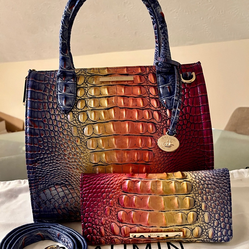 🧚‍♀️NWT Brahmin Small Caroline & Ady Wallet in Magic Ombre Melbourne Leather